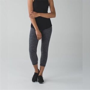Lululemon Wunder Under Jacquard Dark Slate Cropped Leggings